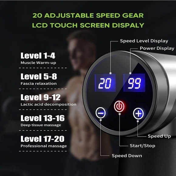 Clanor Massage Gun, Deep Tissue Muscle Massager for Pain Reliefs - Picture 3 of 10